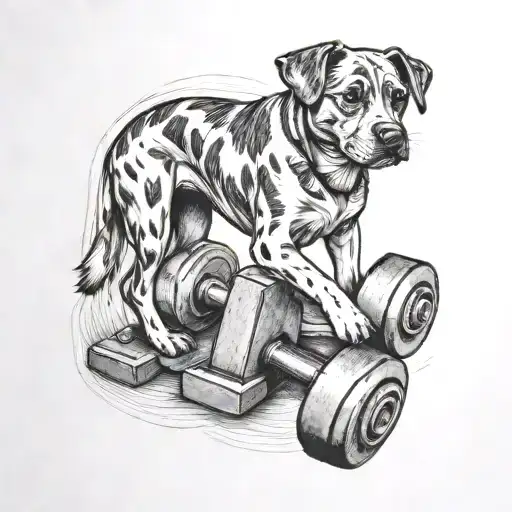 Dumbell And Dog