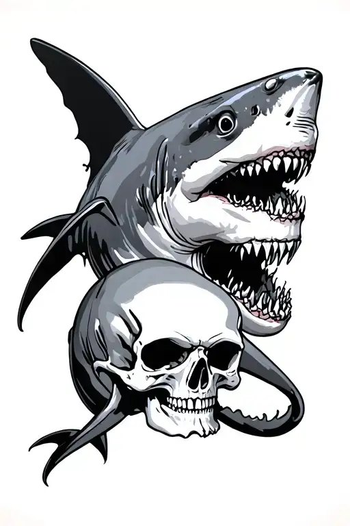 Shark And A Skull