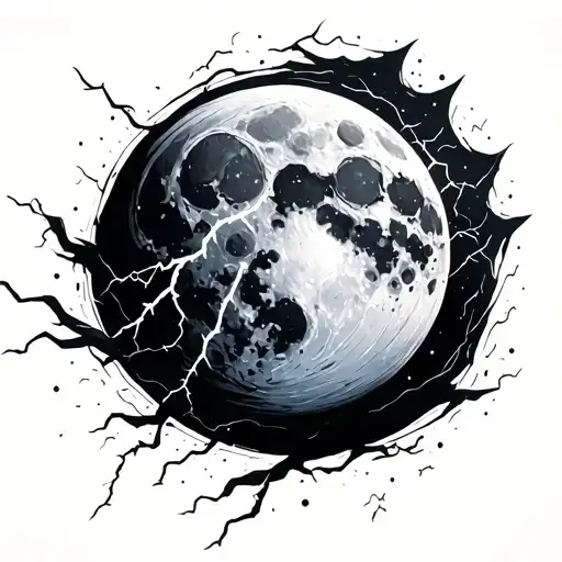 Abstract Moon And Electricity