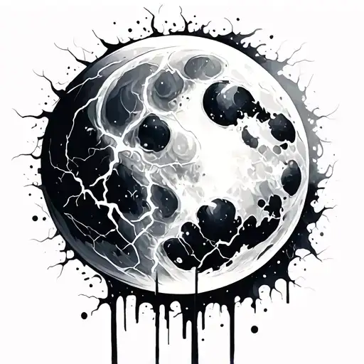 Abstract Moon And Electricity