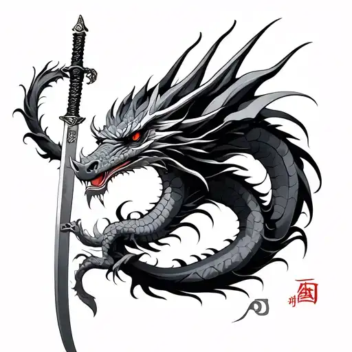 Dragon With Katana