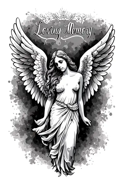 In Loving Memory With Angel Wings