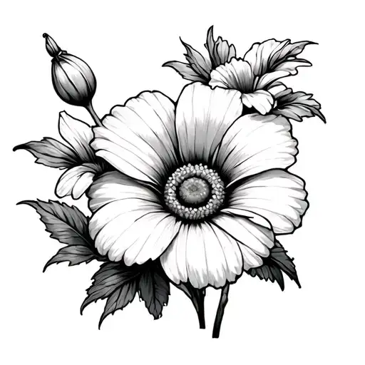 Daisy And Morning Glory Flower And Astrid Flower