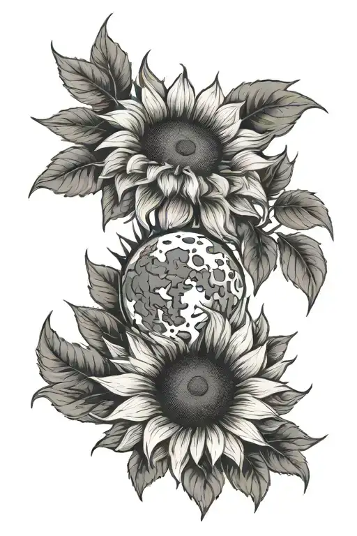 Moon And Sunflower