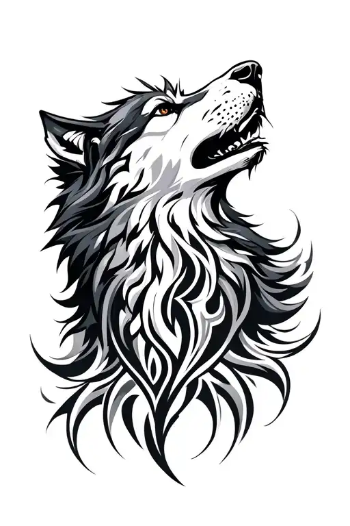 Tribal Wolf Howling