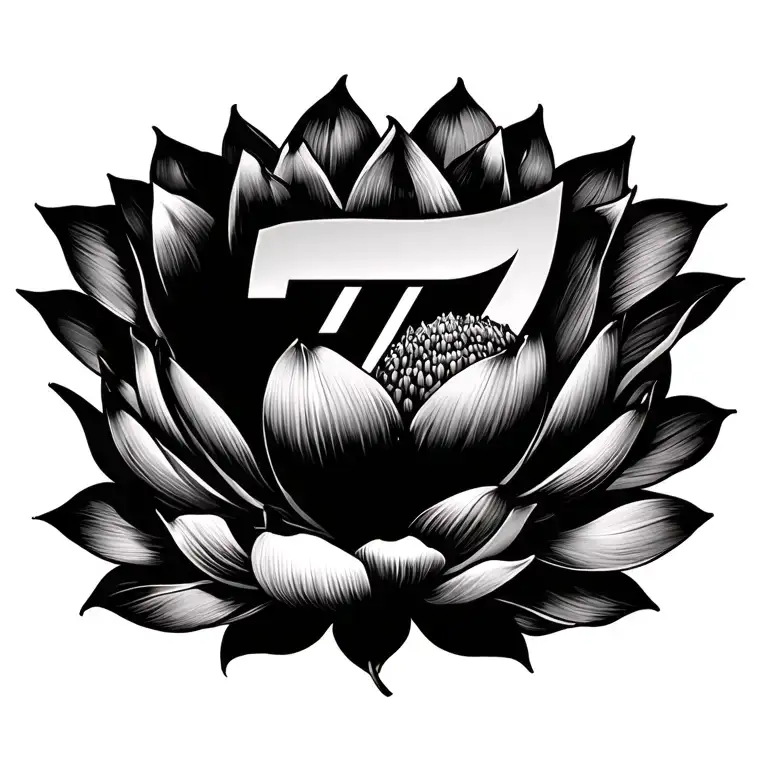 Lucky Number 7 And Cancer Horoscope Symbol And Lotus Flower