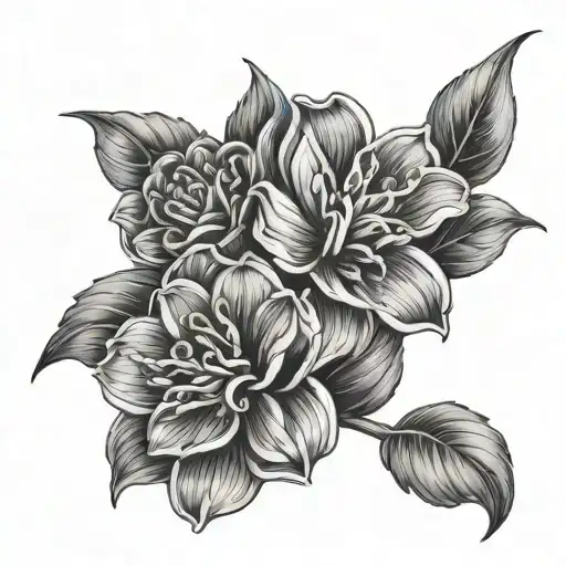 3 Flowers Intertwined Representing 3 Children