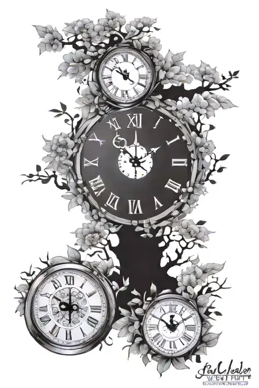Clock With Tree And Family And Empathy