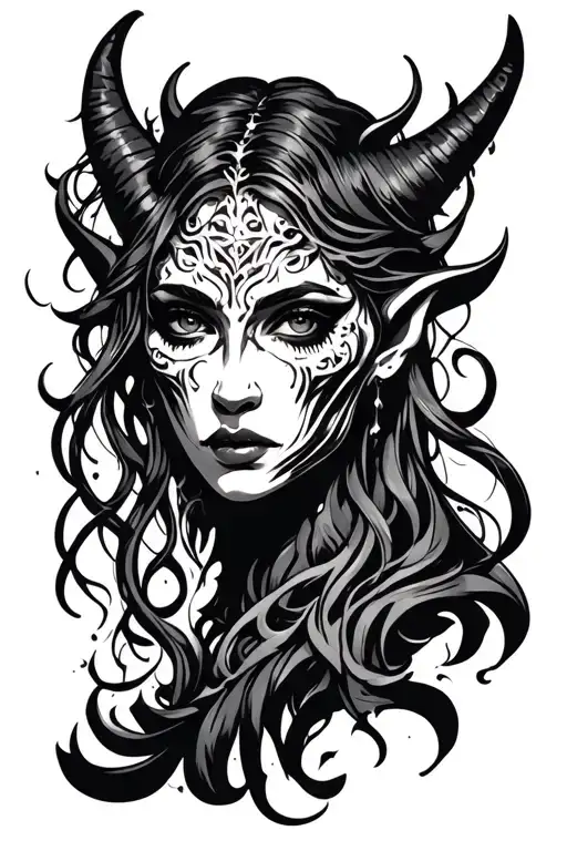 Demon Woman Face