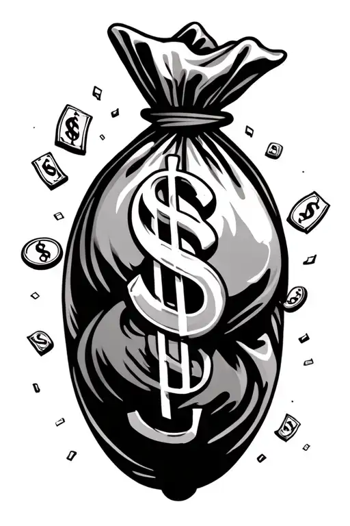 Dj And Money Bag Floating Money Symbols