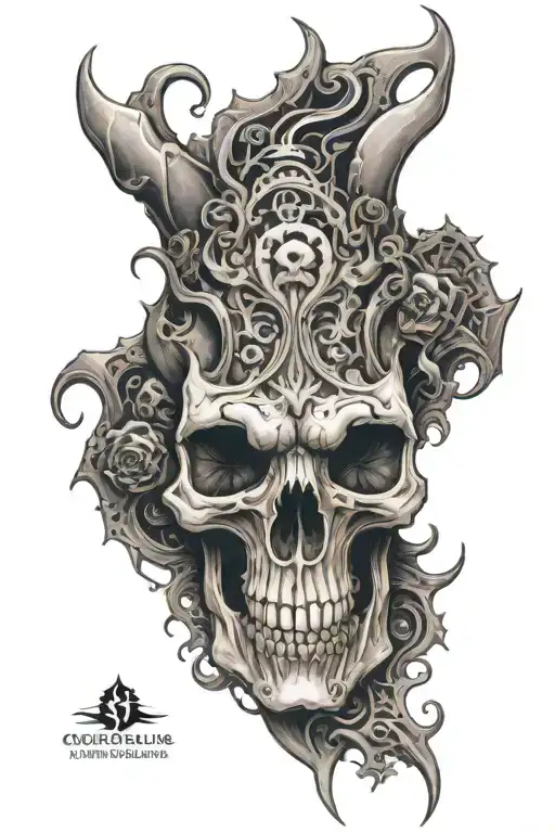 Acid Fractals Sinister Animal Skull Wearing Figure