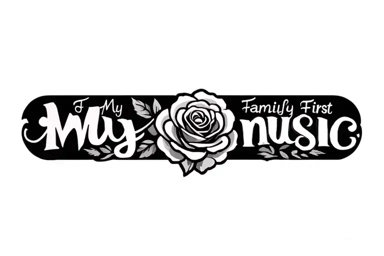 Ring Wrist Family First Wordes And A Big Rose Surrounded My Music