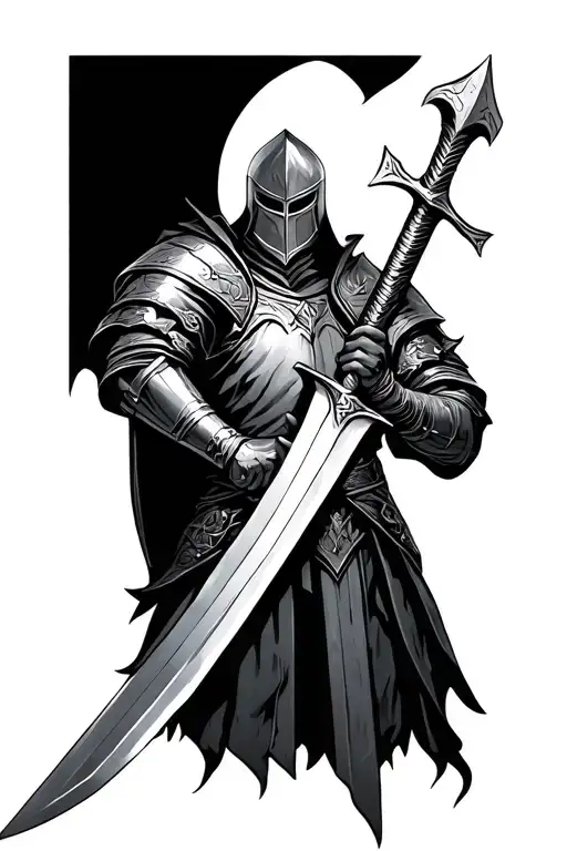 Knight Holding A Sword