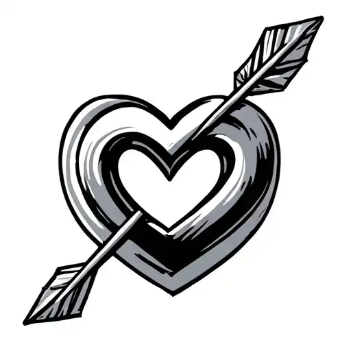 Infinity Symbol In Arrow With Heart