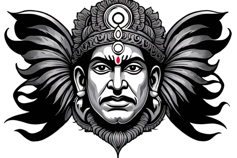 Band Tattoo With Hanuman Ji Gada Chakra Shank