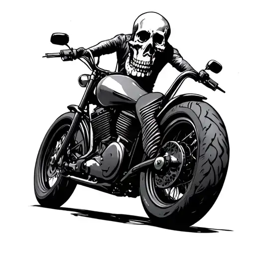 Motorcycle And Skull