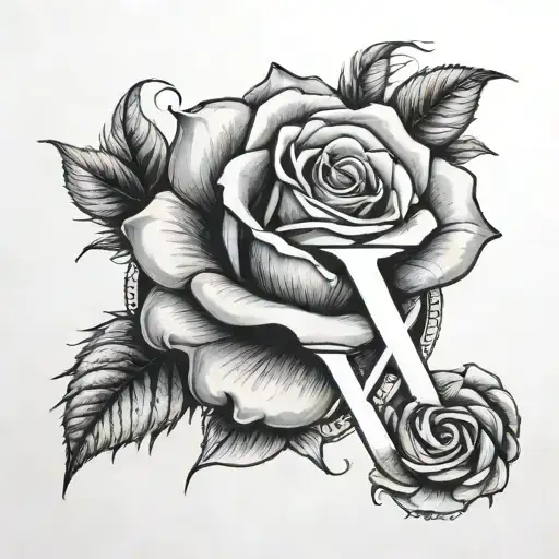 Rose Around Letter X