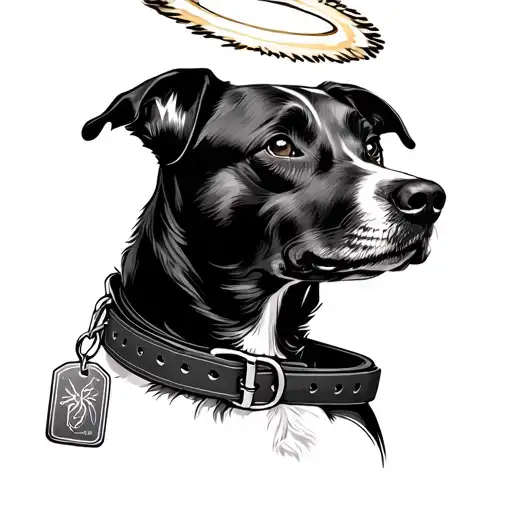 Dog Collar With Tag And A Halo Above
