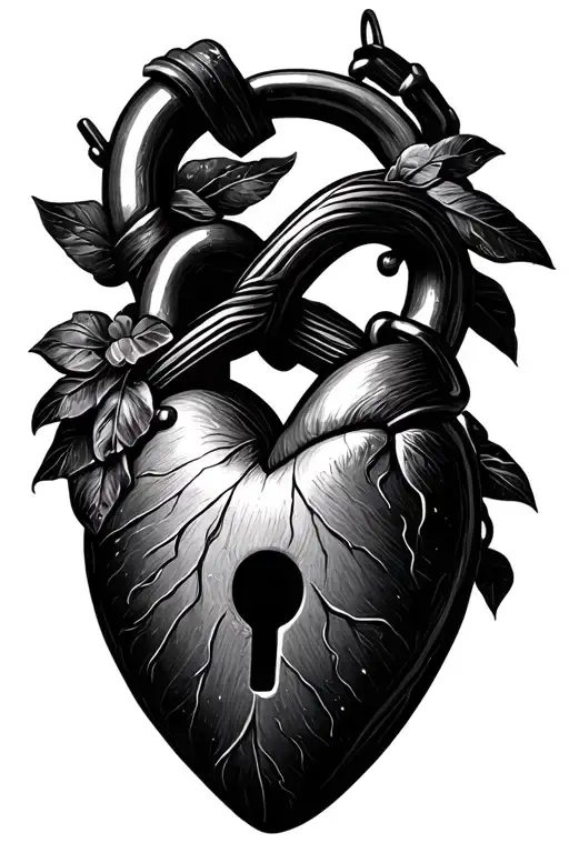 Fine Art Names Written Attached By Heart Shaped Lock