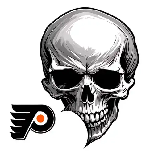 Skull With Philadelphia Flyers Symbol