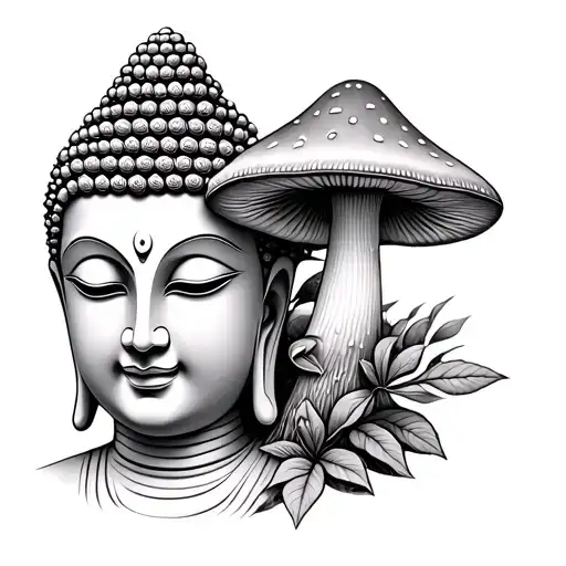 Mushroom And Buddha