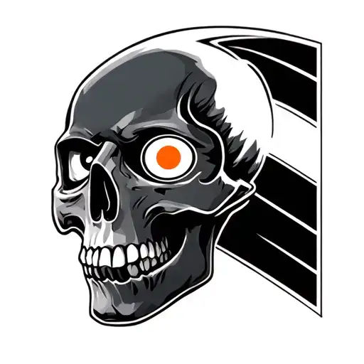 Skull With Philadelphia Flyers Symbol In Eyes