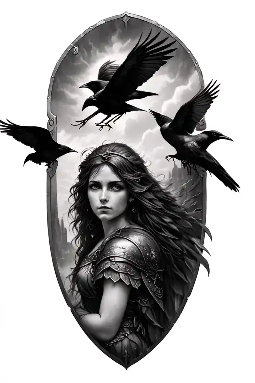 Shield Maiden Crows Flying