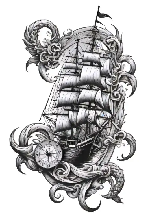 Nautical Sleeve Tattoo Design