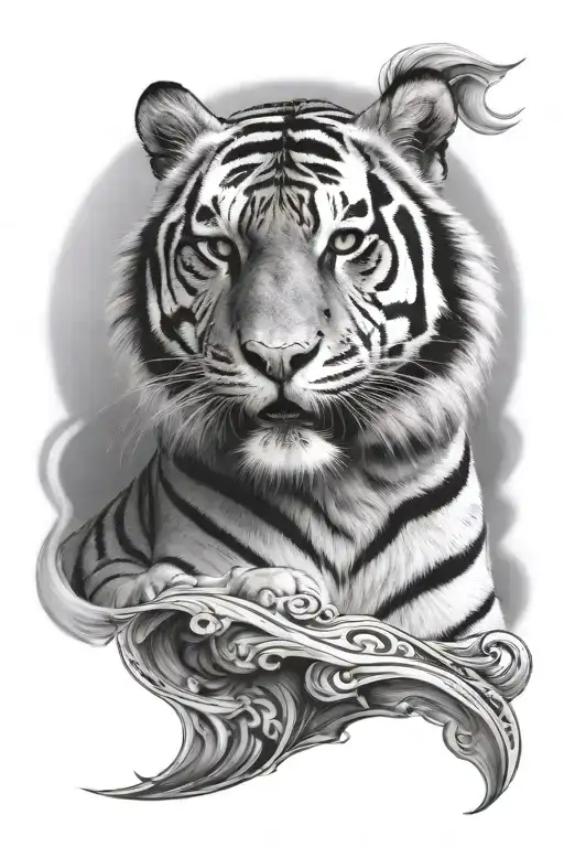 Majestic Tiger Emerging With A Name Sameer Written Underneath