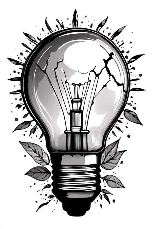 Broken Lightbulb With Growth Strength Family Spirituality