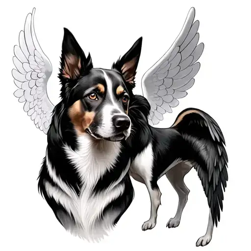 Dog And Angel Holding
