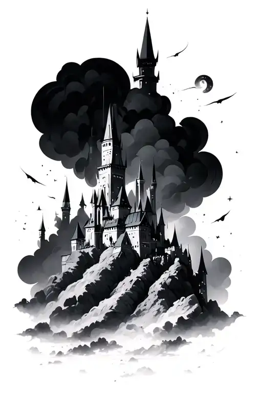 Dark Clouds And Futuristic Castles