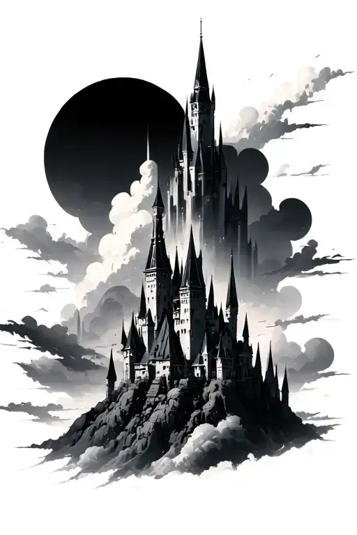 Dark Clouds And Futuristic Castles