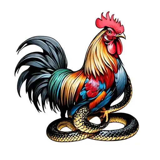 Rooster And Snake Wrapped