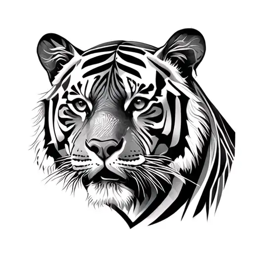 Tiger Trees With Geometric Patterns