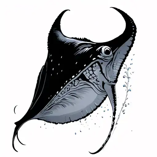 Sunset With A Stingray Jumping