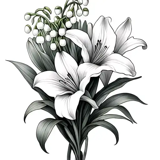 Lily Of The Valley And Gladiolus