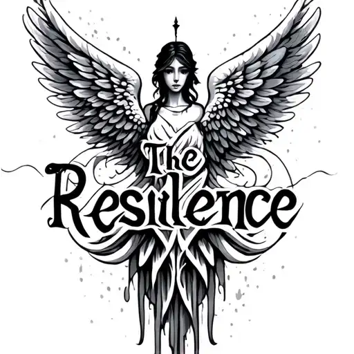 The Word Resilience With An Angel Wing That Is Very Delicate