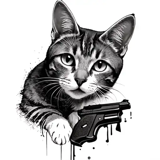 Cat With Gun
