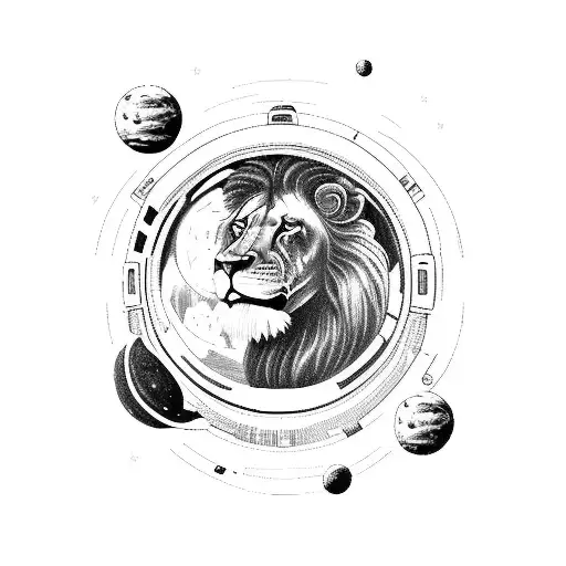 An Astronaut Exploring A Futuristic Lion-shaped Planet