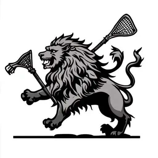 Scottish Lion Rampant With A Lacrosse Theme