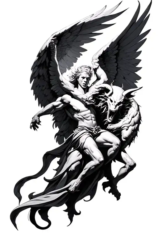 Arch Angel Fighting Demon