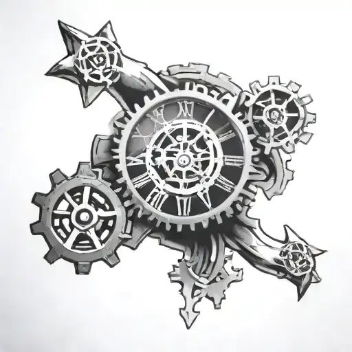 Clock Gear Sticking Out Of Shoulder