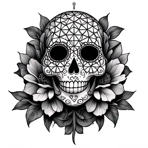 Flower Of Life Sugar Skull