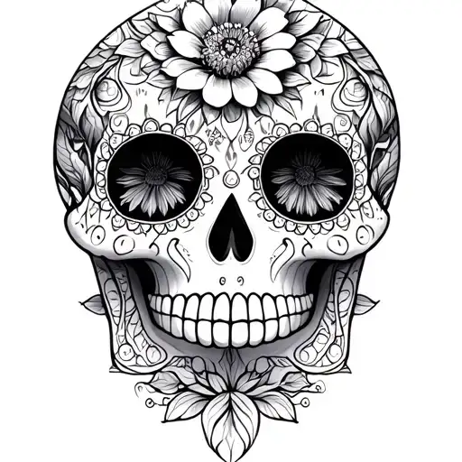 Flower Of Life Sugar Skull Surrounded
