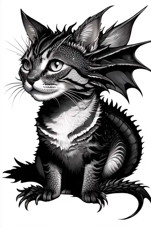 Cat Sitting On A Dragon