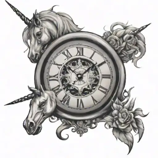 Unicorn And Clock Face