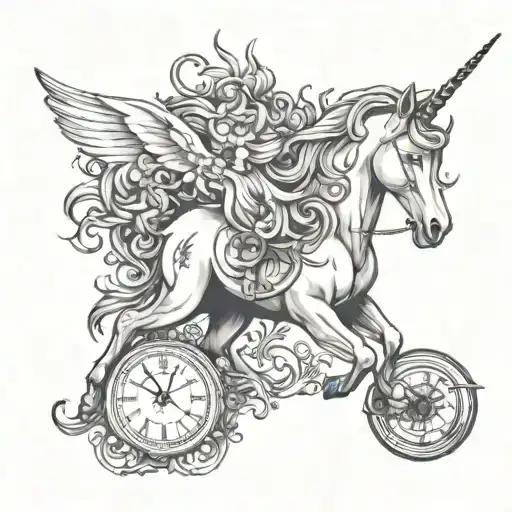 Unicorn And Clock Face