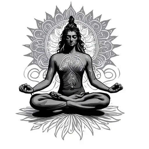 Psychedelic Yogi Meditating