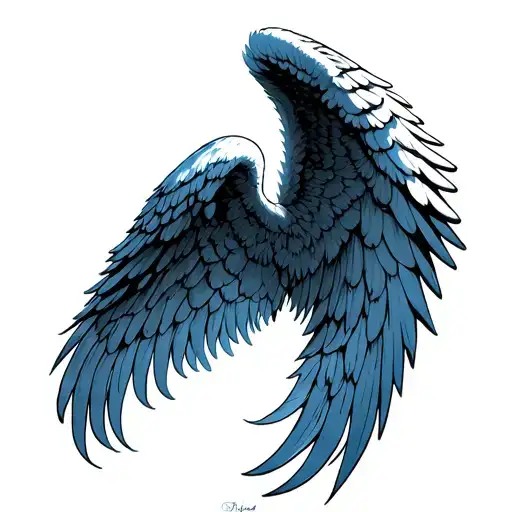Angel Wing Spread With Blue Shade